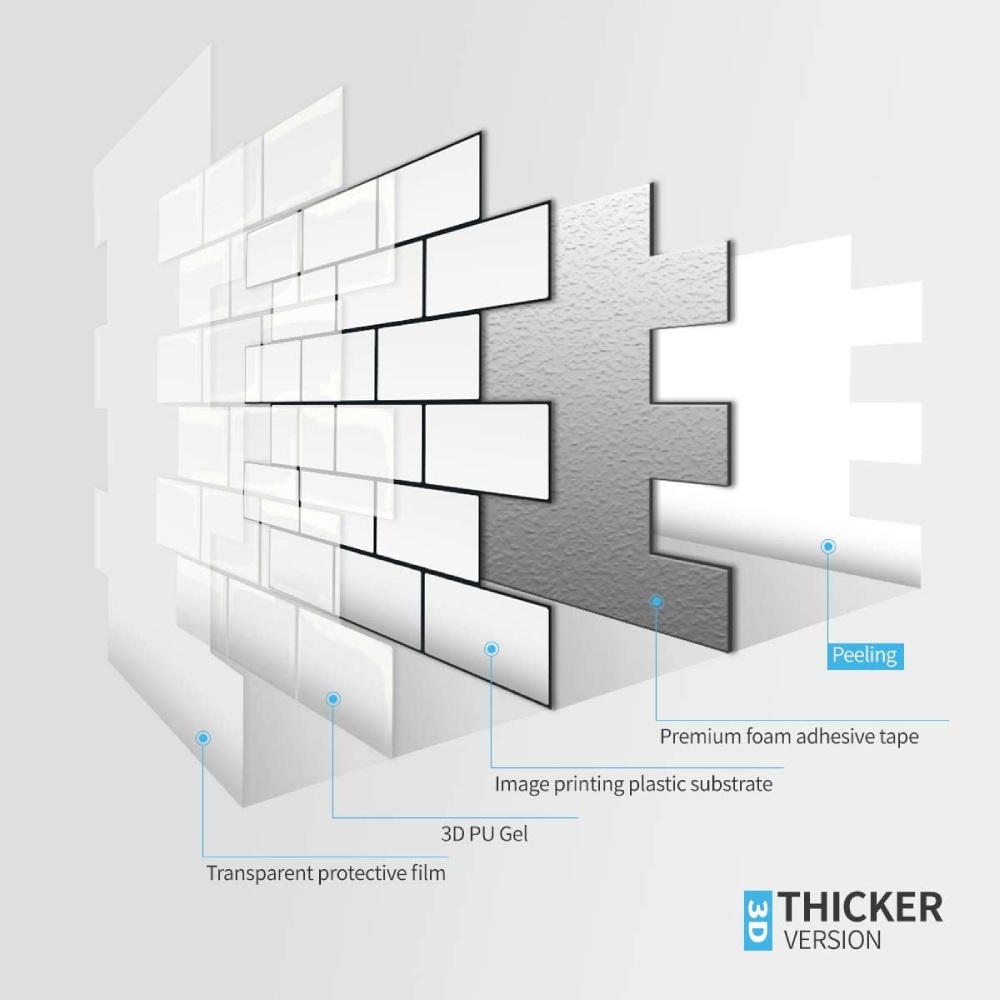 Subway Tile Peel and Stick Backsplash (White) dimensions and specifications